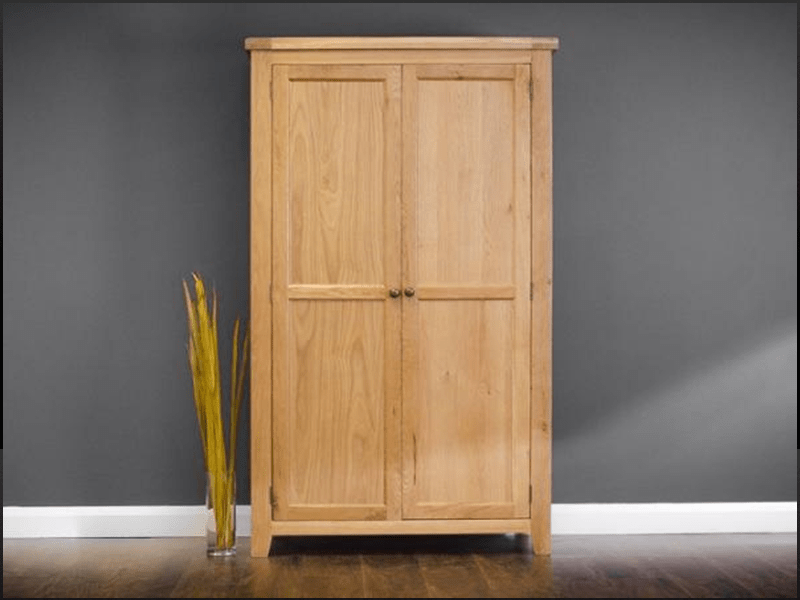 York American Solid Oak 2 Door Robe